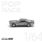 POPRACE 1:64 1967 SHELBY MUSTANG GT500 GREY/BLACK