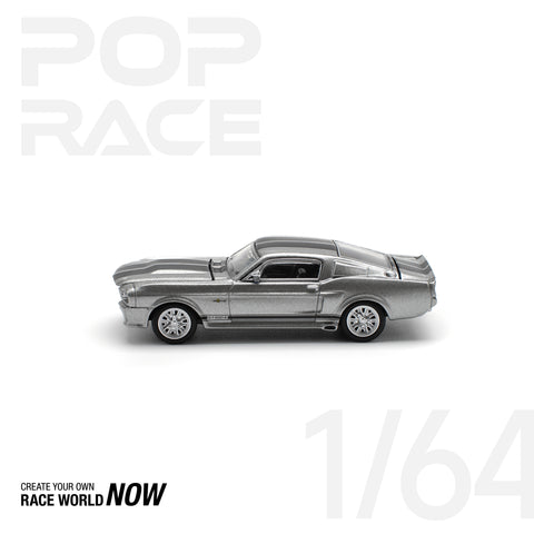 POPRACE 1:64 1967 SHELBY MUSTANG GT500 GREY/BLACK