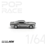 POPRACE 1:64 1967 SHELBY MUSTANG GT500 GREY/BLACK