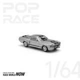 POPRACE 1:64 1967 SHELBY MUSTANG GT500 GREY/BLACK