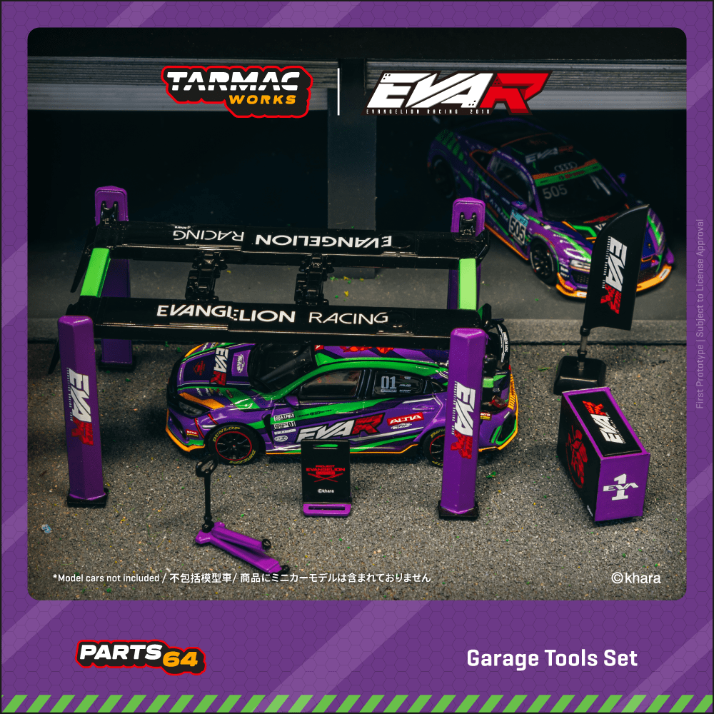 Tarmac Works 1/64 EVA Racing Garage Tools Set - PARTS64