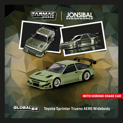 Tarmac Works 1:64 Toyota Sprinter Trueno AE86 Widebody Green