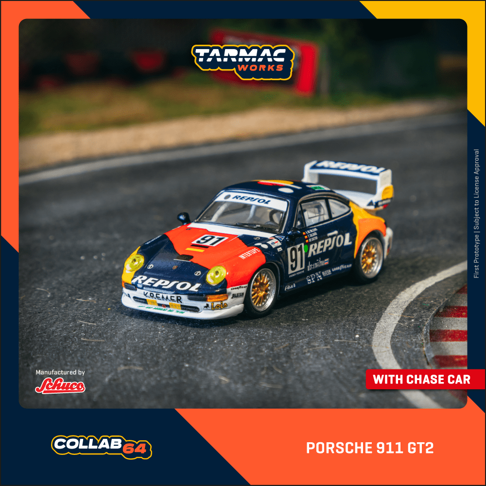 Tarmac Works 1:64 Porsche 911 GT2 24h LE MANS 1995 #91