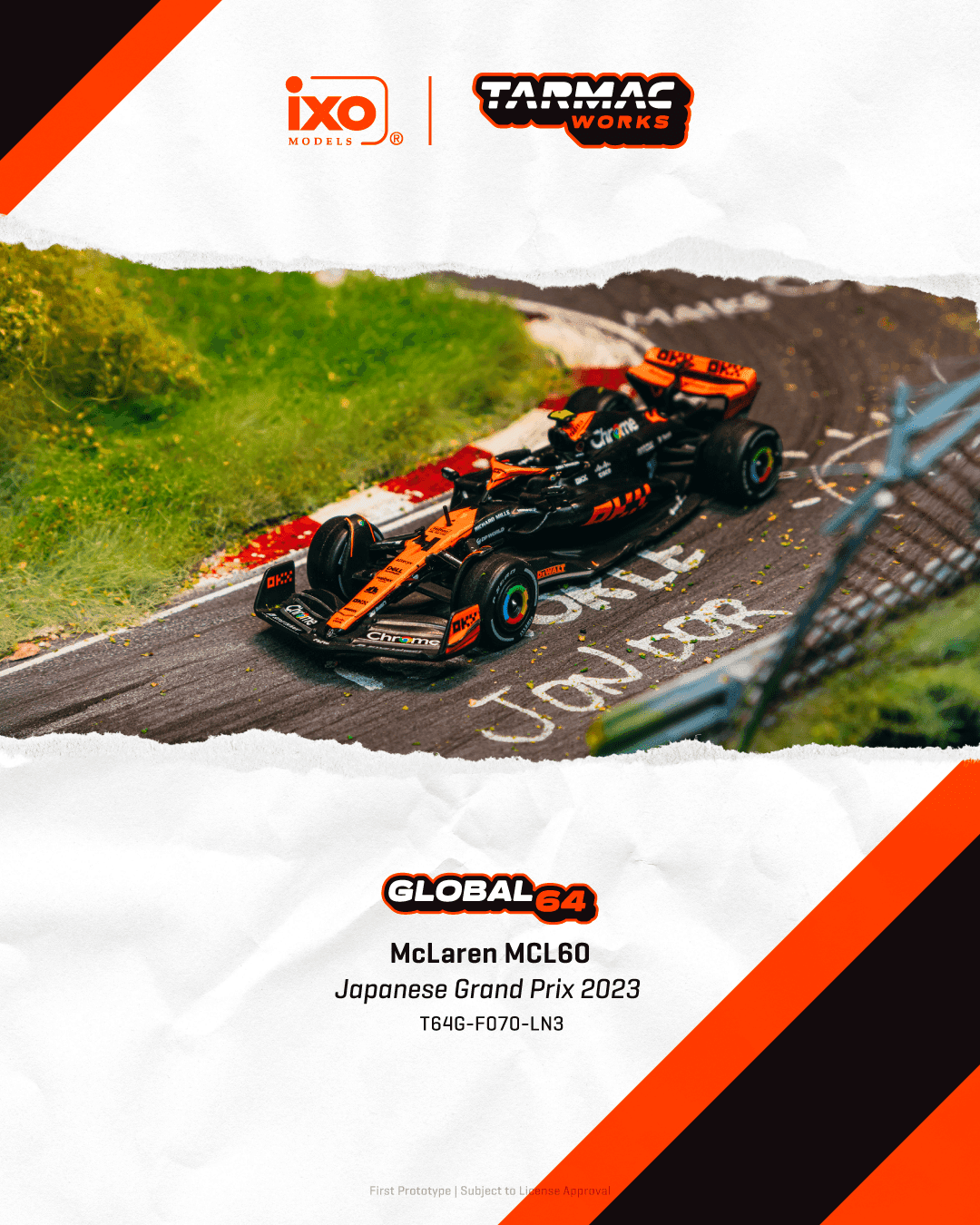 Tarmac Works 1:64 McLaren F1 MCL60 Japanese Grand Prix 2023 Lando Norris – 1:64 diecast car – photo 1