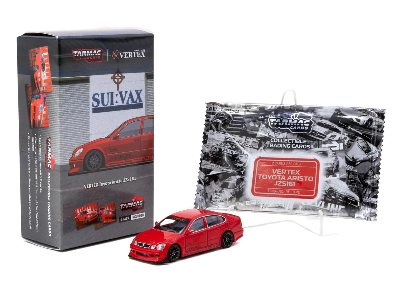 Tarmac Works 1:64 VERTEX Toyota Aristo JZS161 – Red - WITH CARDS – 1:64 diecast car – photo 5