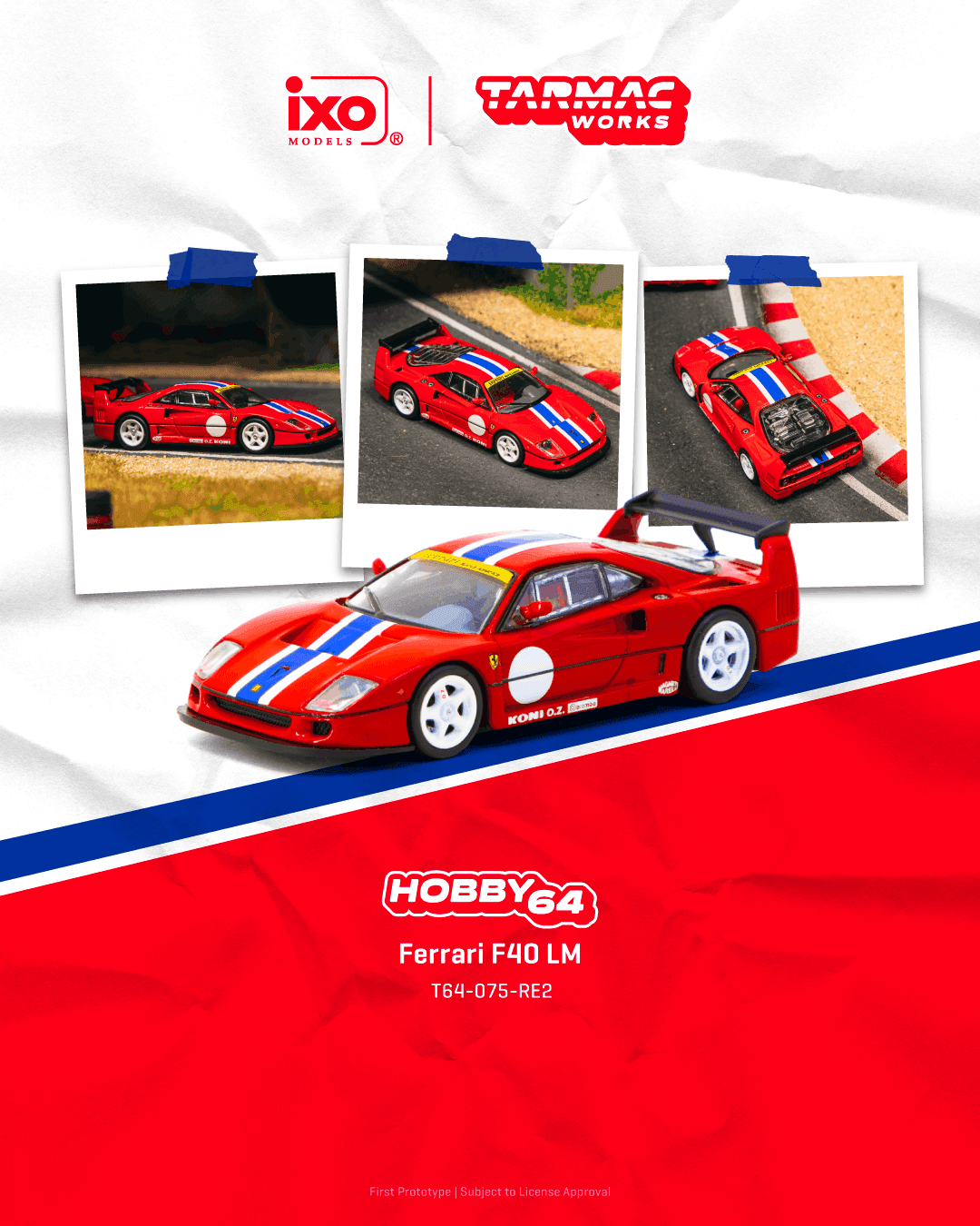 Tarmac Works 1:64 Ferrari F40 LM Red – 1:64 diecast car – photo 1