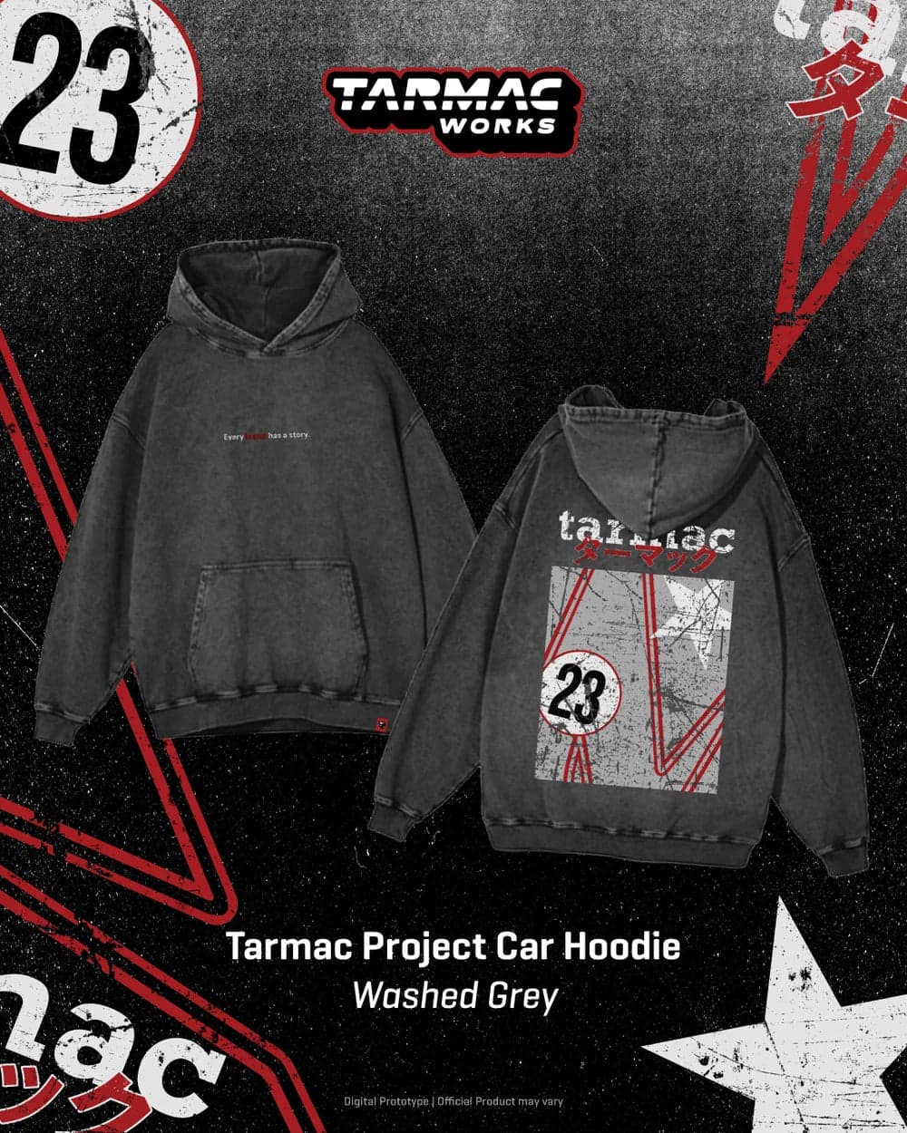 Tarmac Merch Tarmac Project Car Hoodie Washed Grey - LARGE – Tarmac Works – photo 1