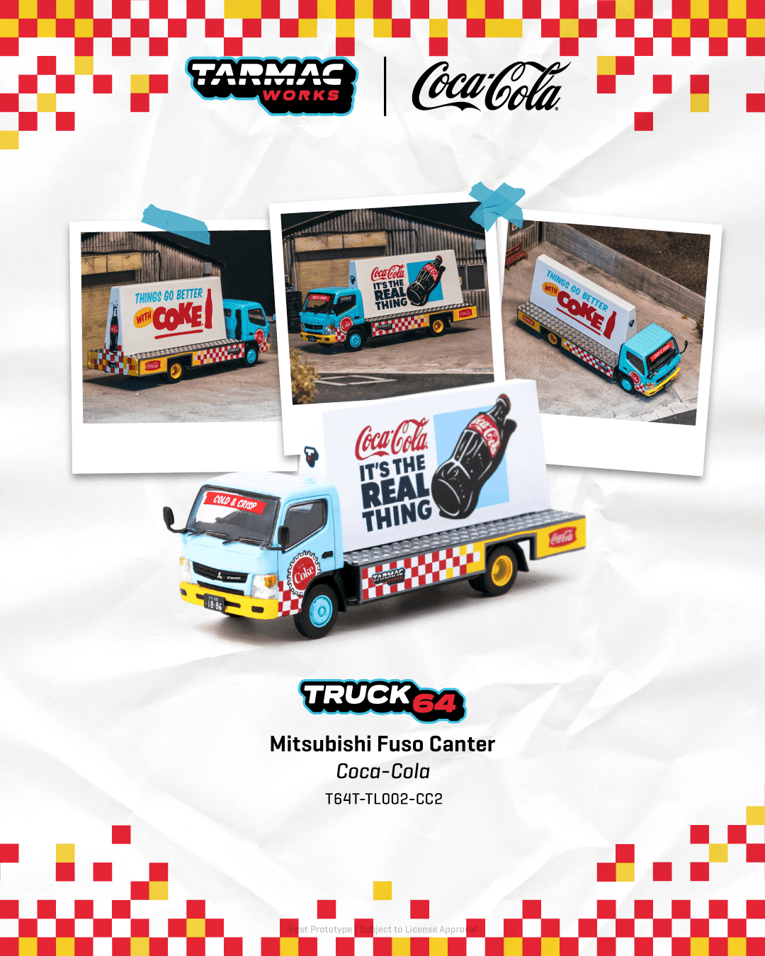Tarmac Works 1:64 Mitsubishi Fuso Canter -Advertisement Truck COCA-COLA – 1:64 diecast car