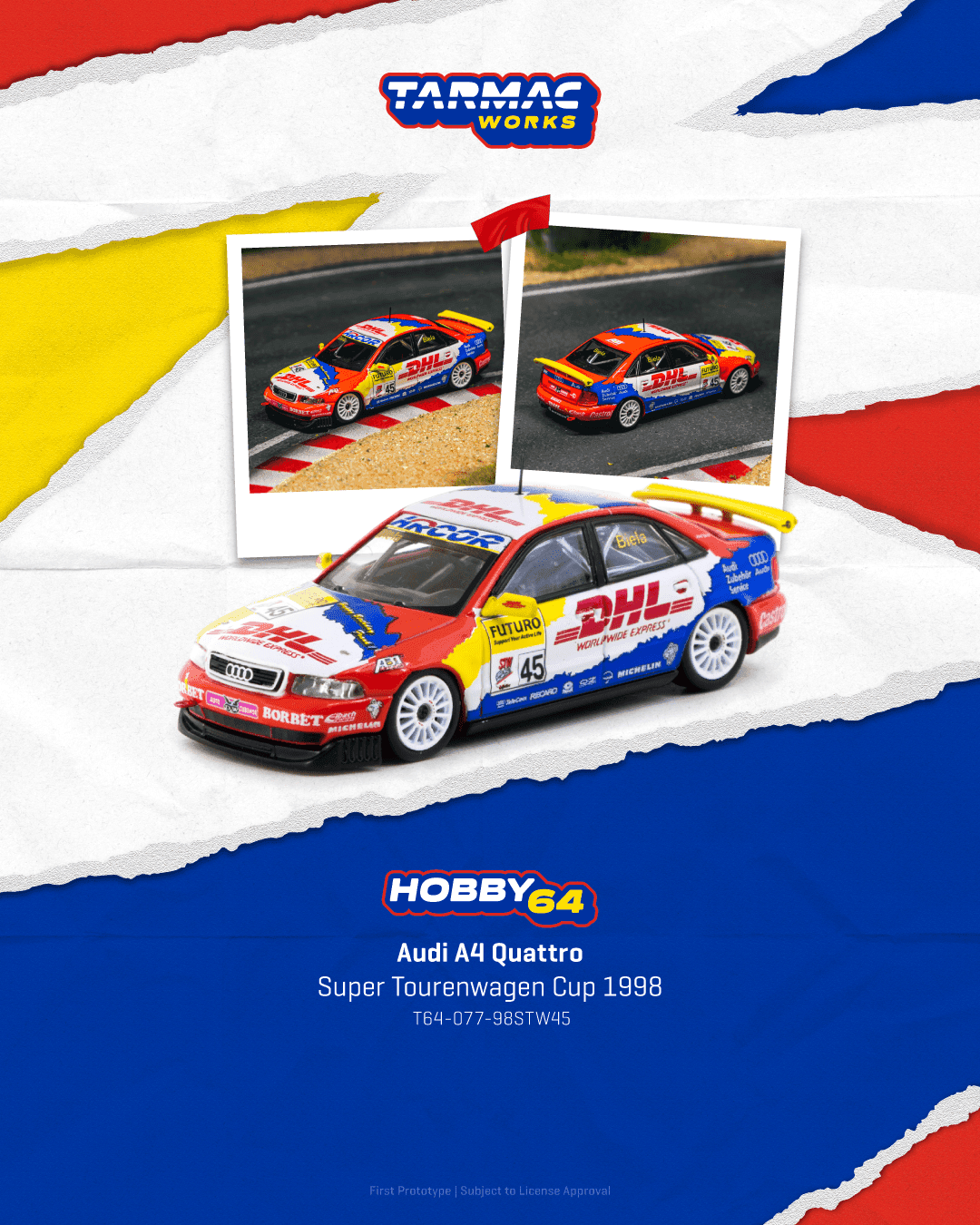 Tarmac Works 1:64 Audi A4 Quattro Super Tourenwagen Cup 1998 Frank Biela – 1:64 diecast car
