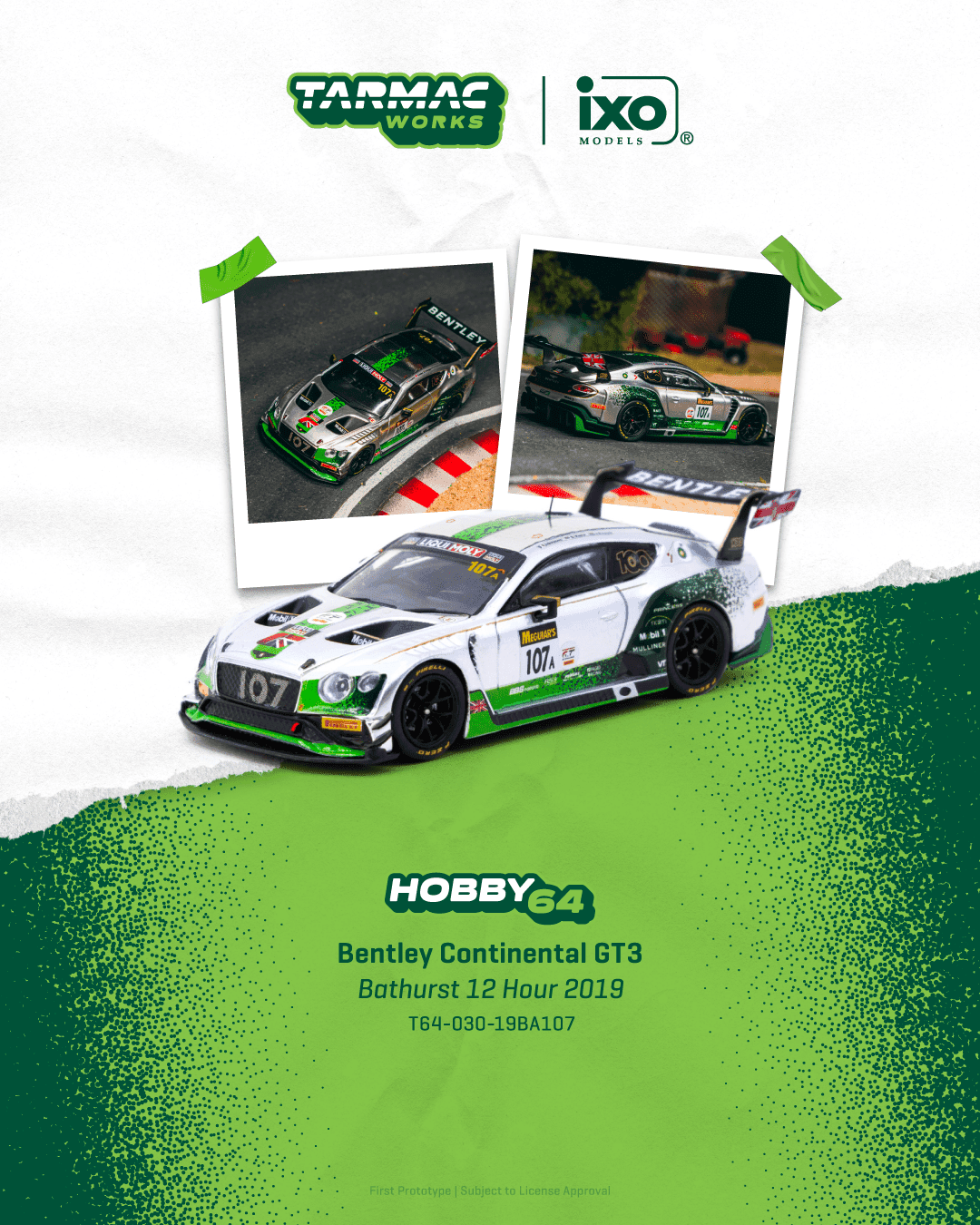 Tarmac Works 1:64 Bentley Continental GT3 Bathurst 12 Hour 2019 – 1:64 diecast car