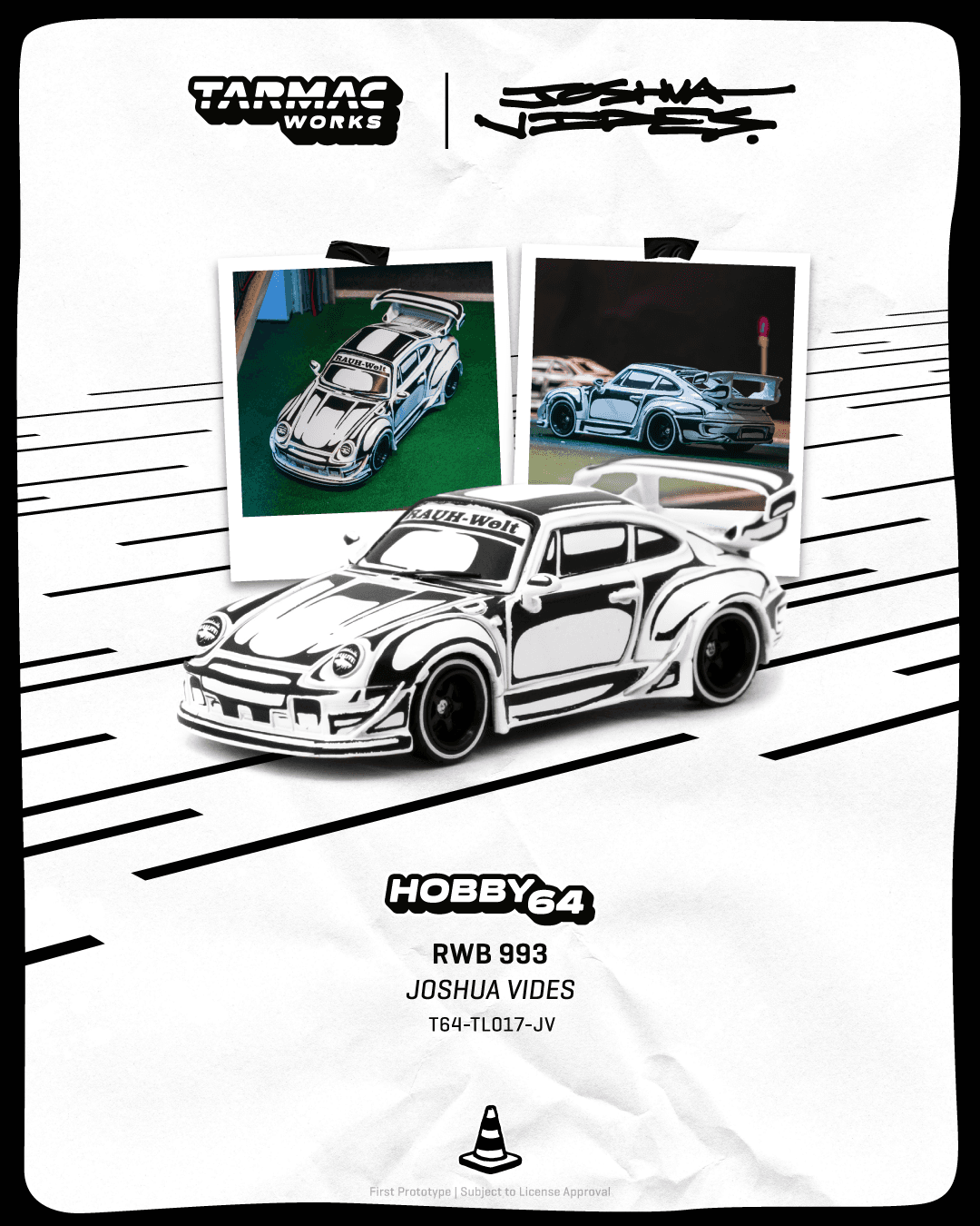 Tarmac Works 1:64 RWB 993 – Designed by JOSHUA VIDES – Hobby64 – 1:64 diecast car – photo 1