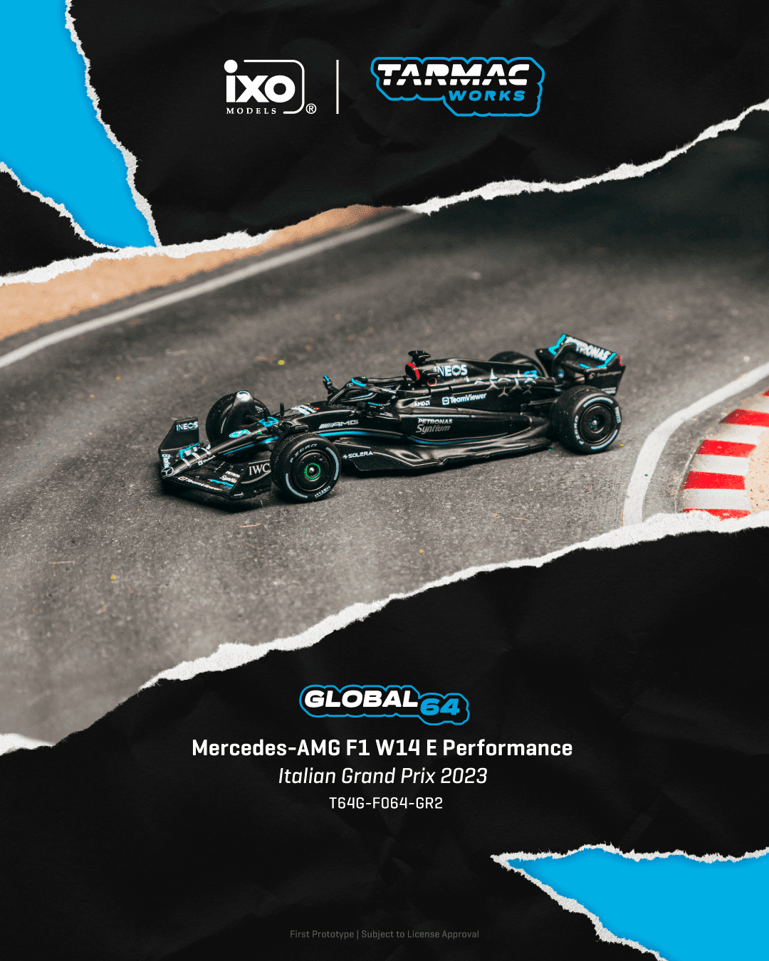 Tarmac Works 1:64 Mercedes-AMG F1 W14 E Performance Italian Grand Prix 2023 George Russell – 1:64 diecast car – photo 1