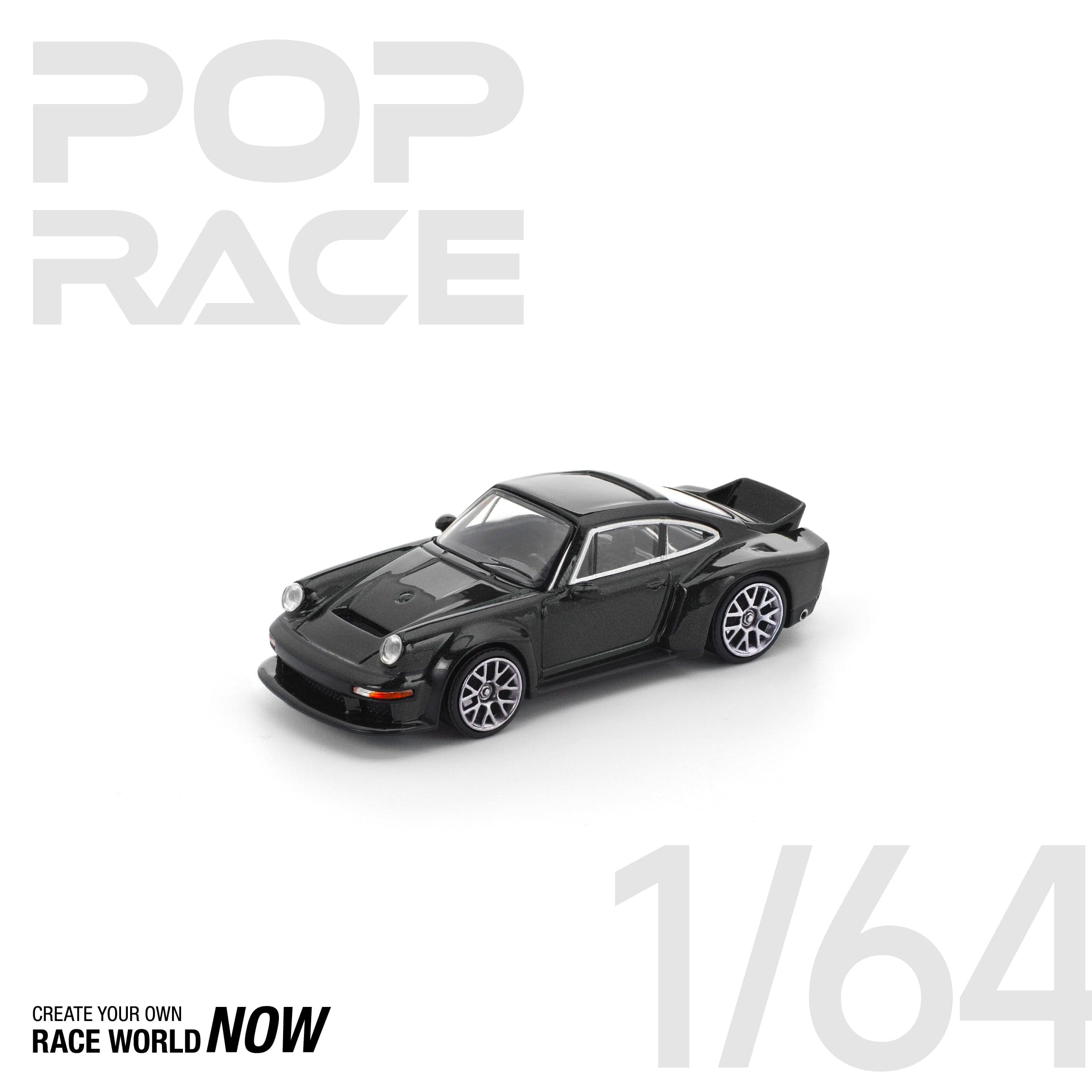 POPRACE 1:64 PORSCHE SINGER DLS TURBO (ROAD) BLACK – 1:64 POP Race diecast car – photo 1