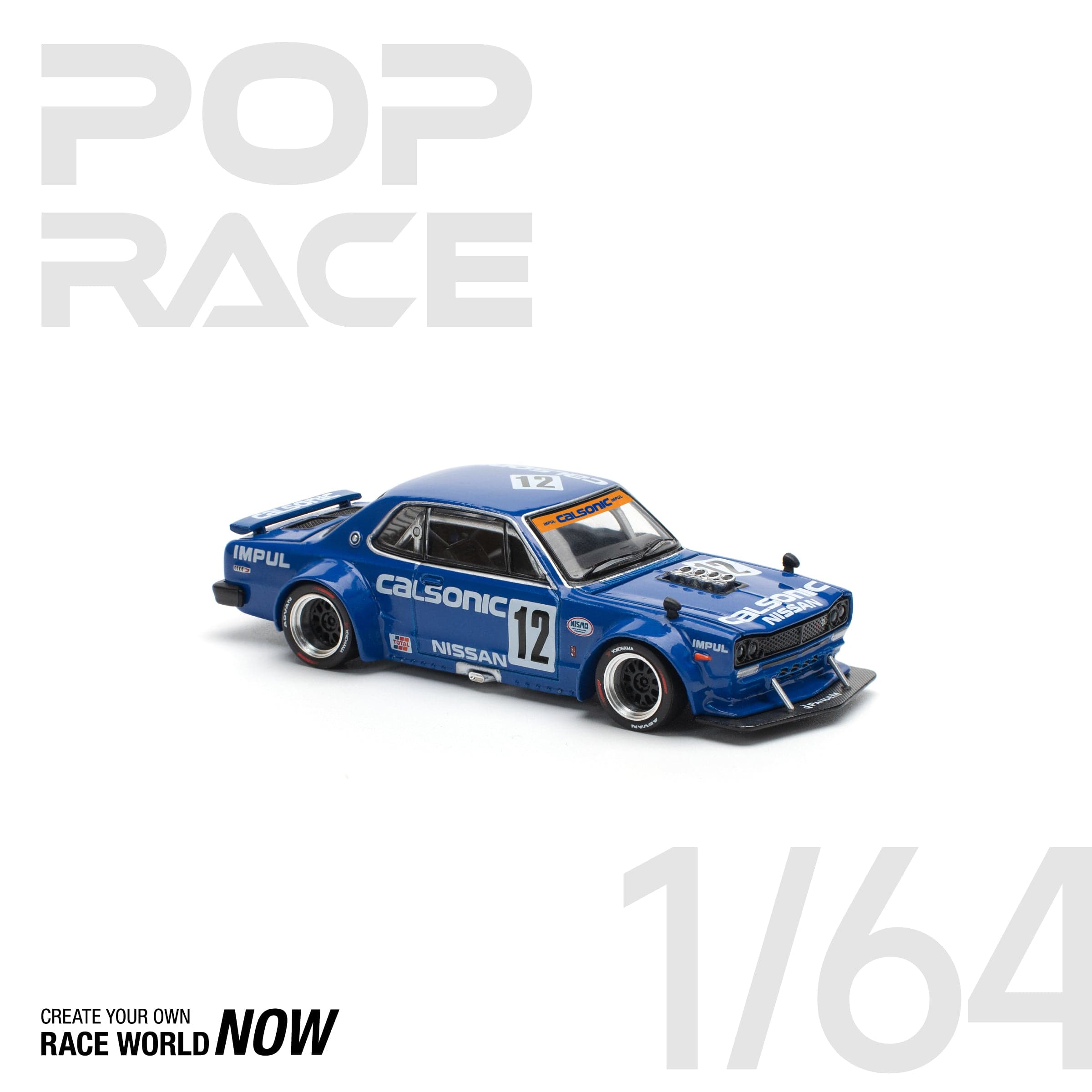 POPRACE 1:64 SKYLINE GT-R V8 DRIFT (HAKOSUKA) - CALSONIC – 1:64 POP Race diecast car – photo 2