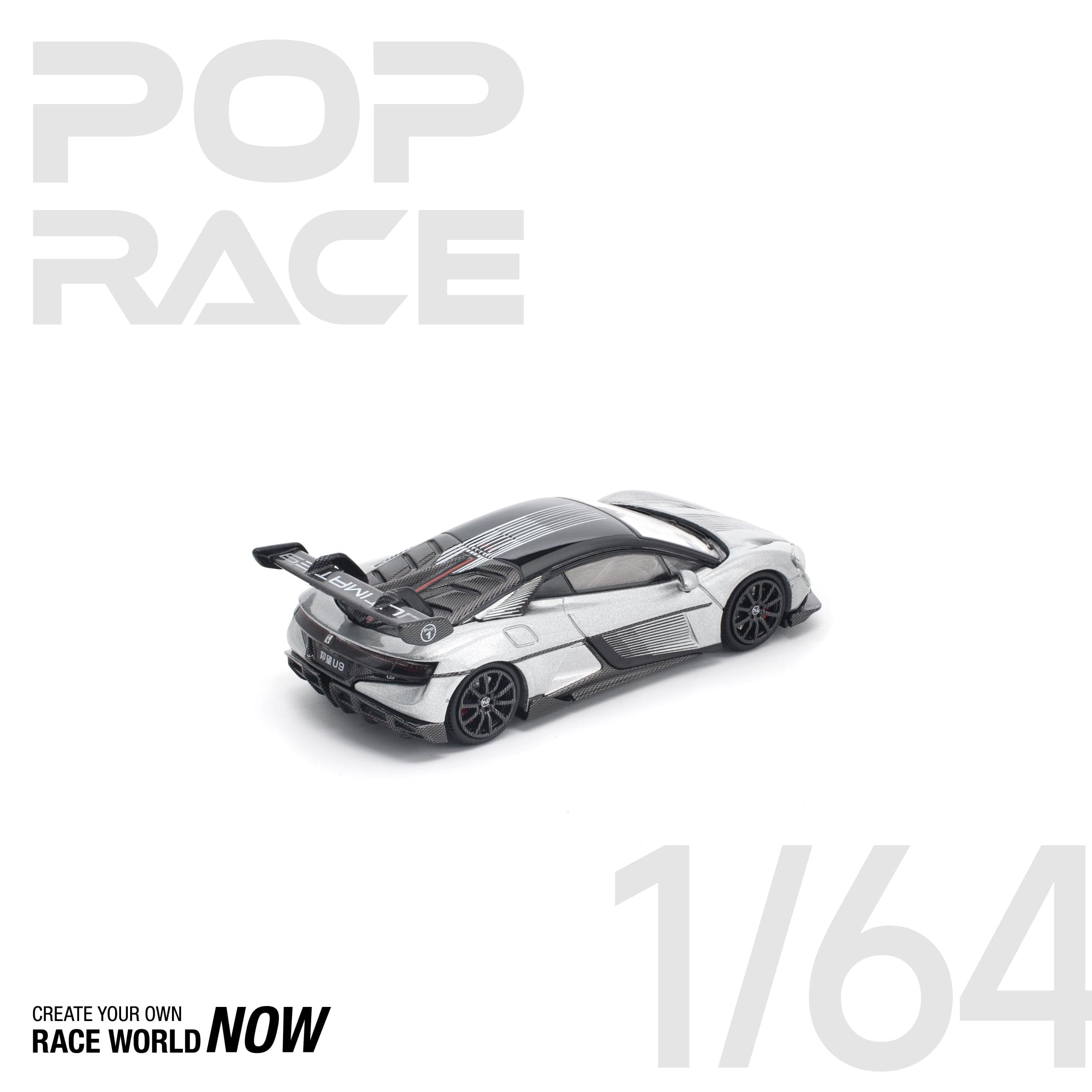 POPRACE 1:64 Yangwang U9 - Silver – 1:64 POP Race diecast car – photo 2