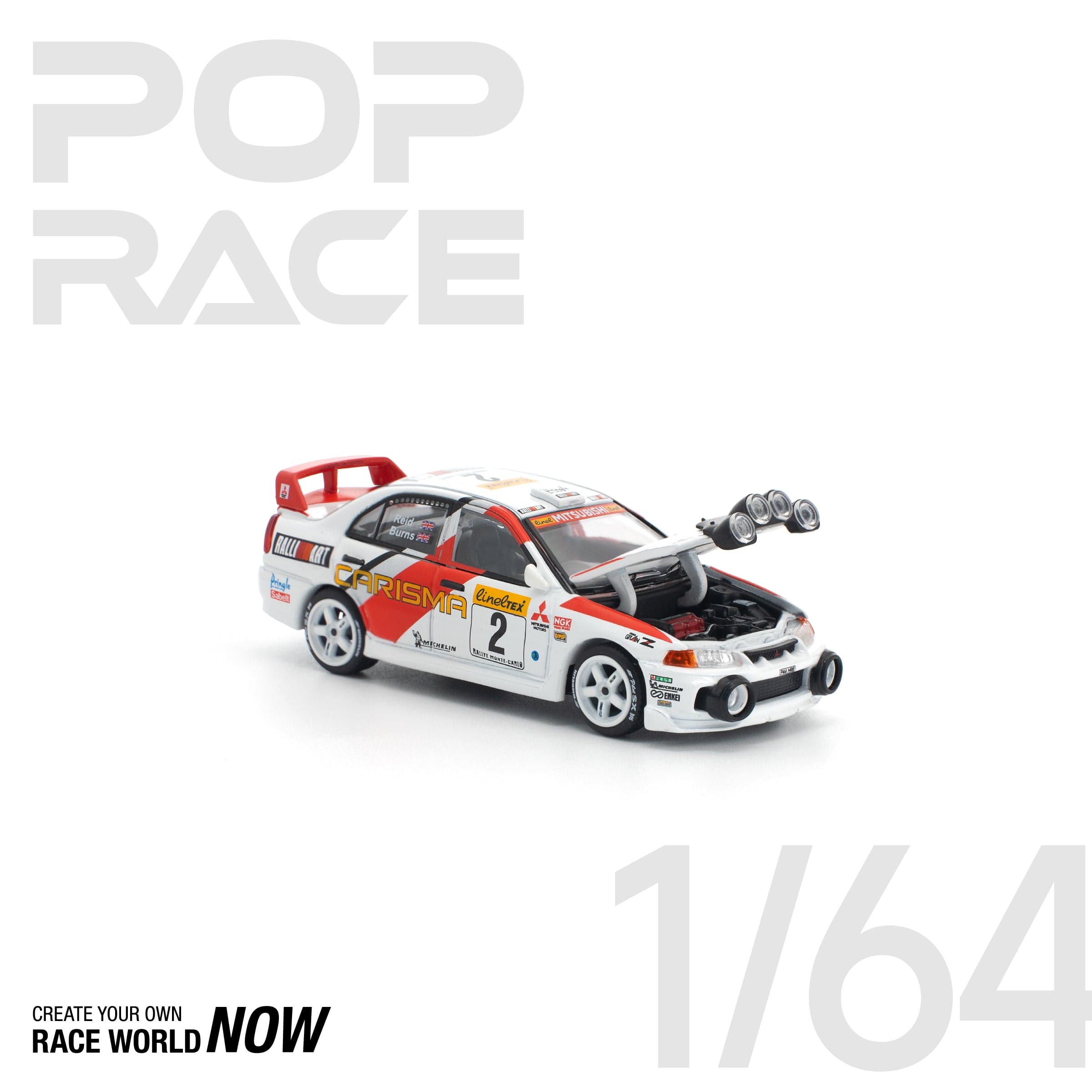 POPRACE 1:64 Mitsubishi Lancer Evolution IV - 1998 Monte Carlo Rally – 1:64 POP Race diecast car – photo 4