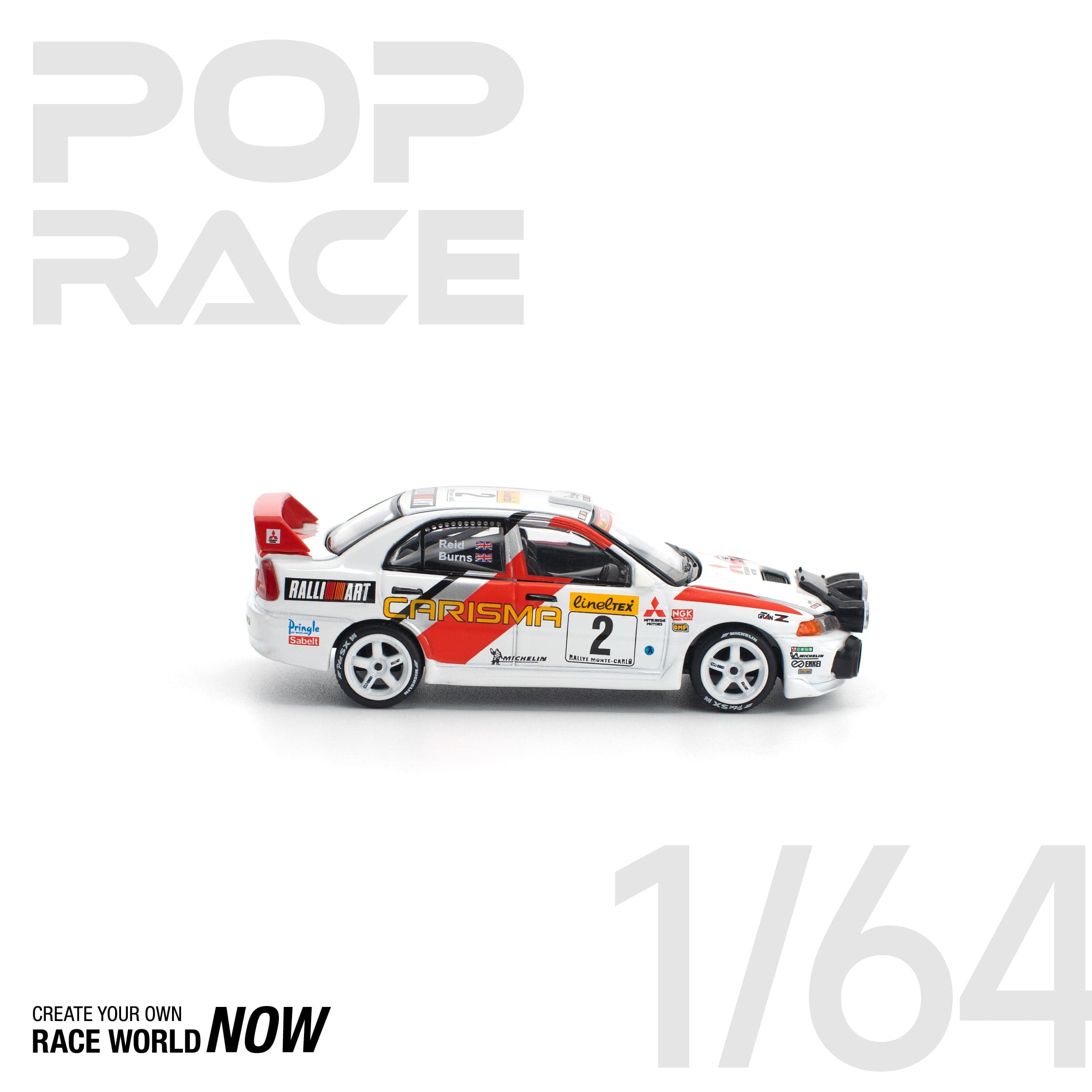 POPRACE 1:64 Mitsubishi Lancer Evolution IV - 1998 Monte Carlo Rally – 1:64 POP Race diecast car – photo 5