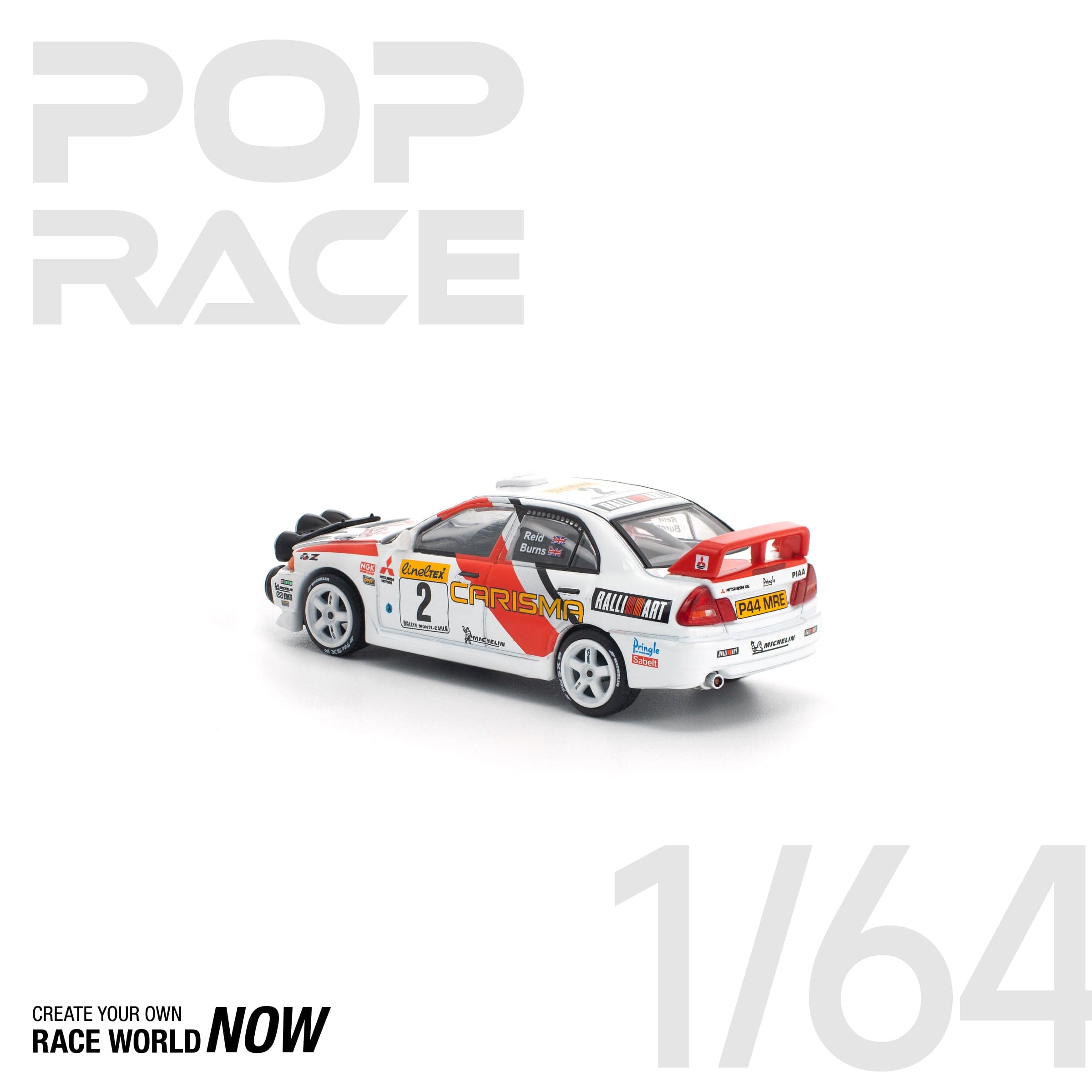 POPRACE 1:64 Mitsubishi Lancer Evolution IV - 1998 Monte Carlo Rally – 1:64 POP Race diecast car – photo 7