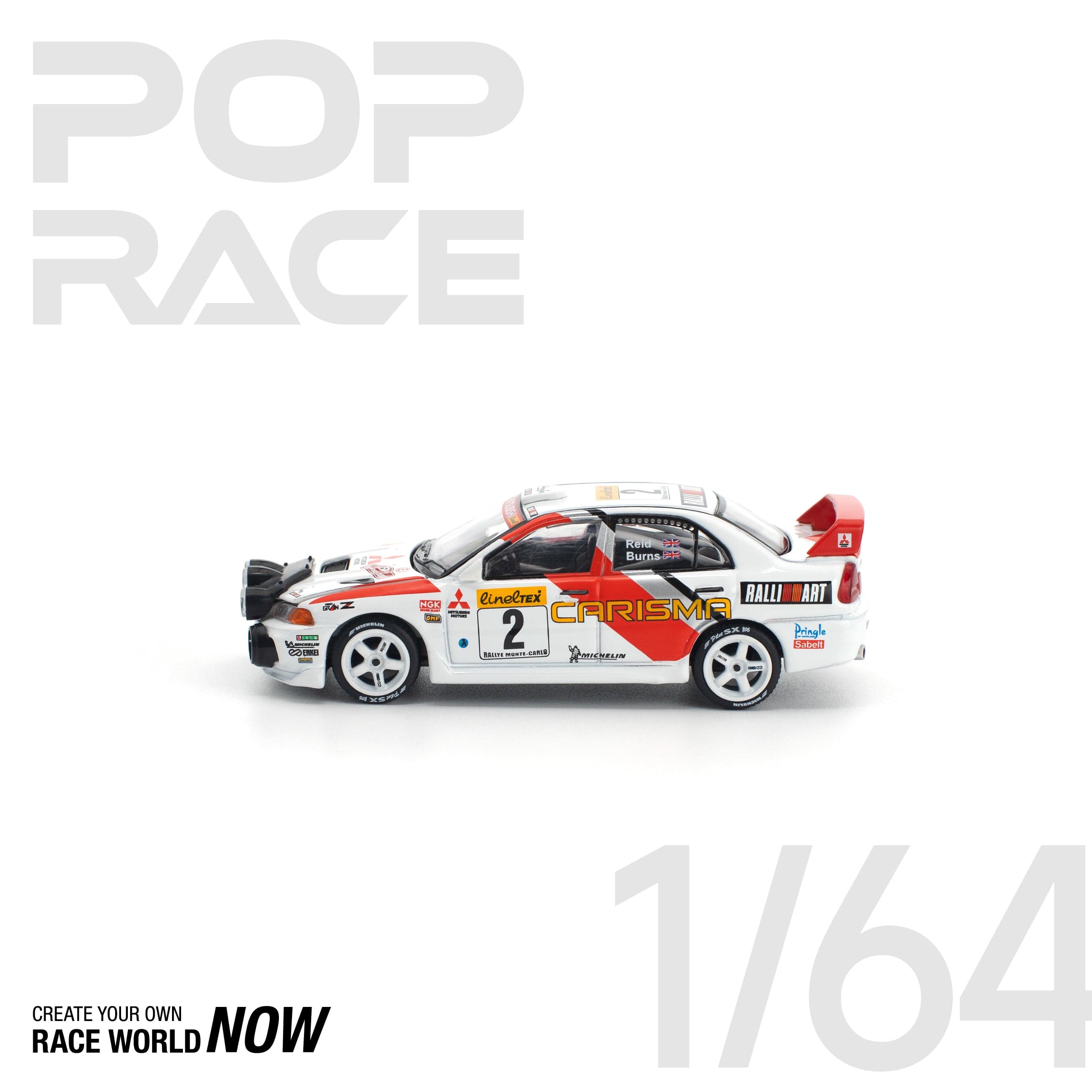 POPRACE 1:64 Mitsubishi Lancer Evolution IV - 1998 Monte Carlo Rally – 1:64 POP Race diecast car – photo 8