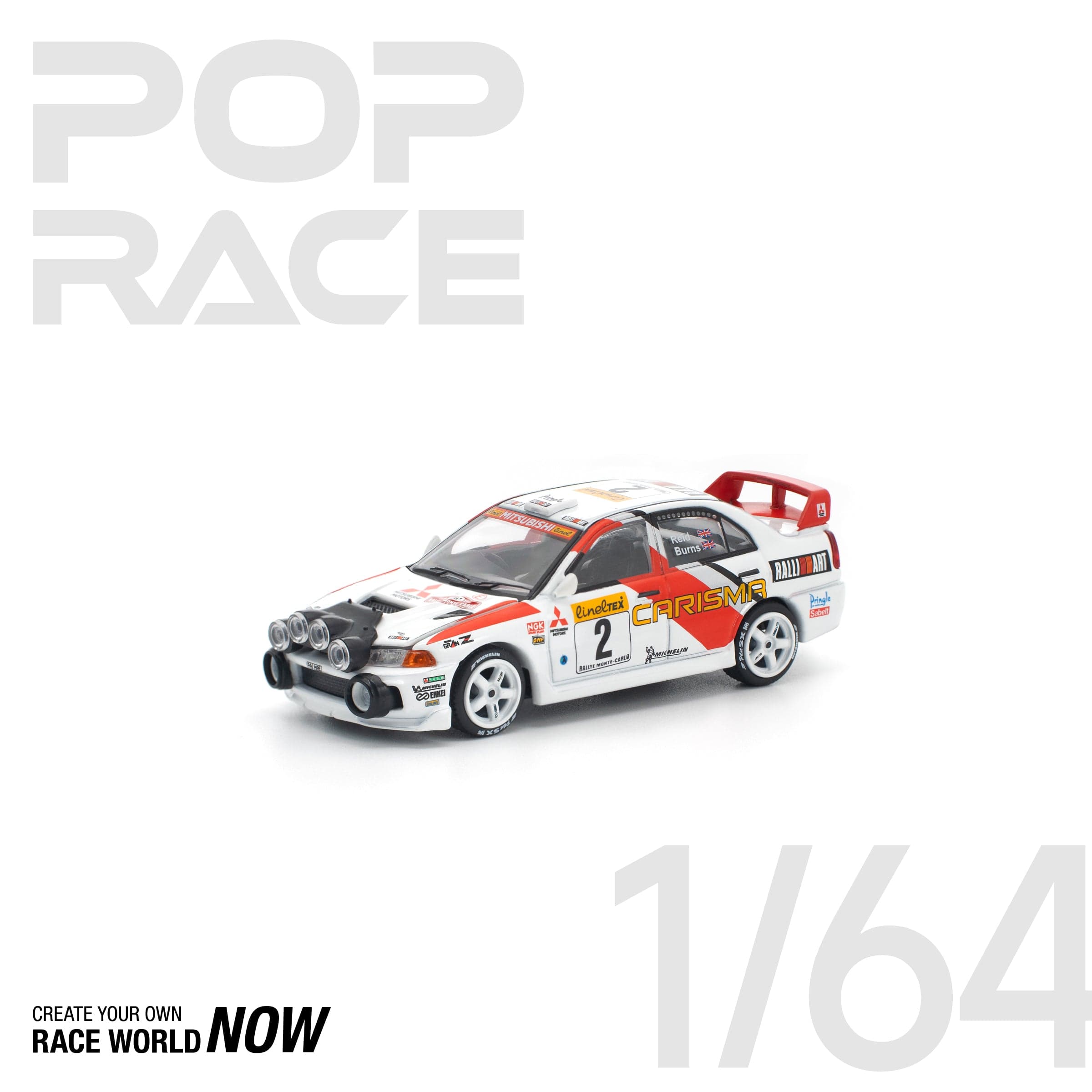 POPRACE 1:64 Mitsubishi Lancer Evolution IV - 1998 Monte Carlo Rally – 1:64 POP Race diecast car – photo 9