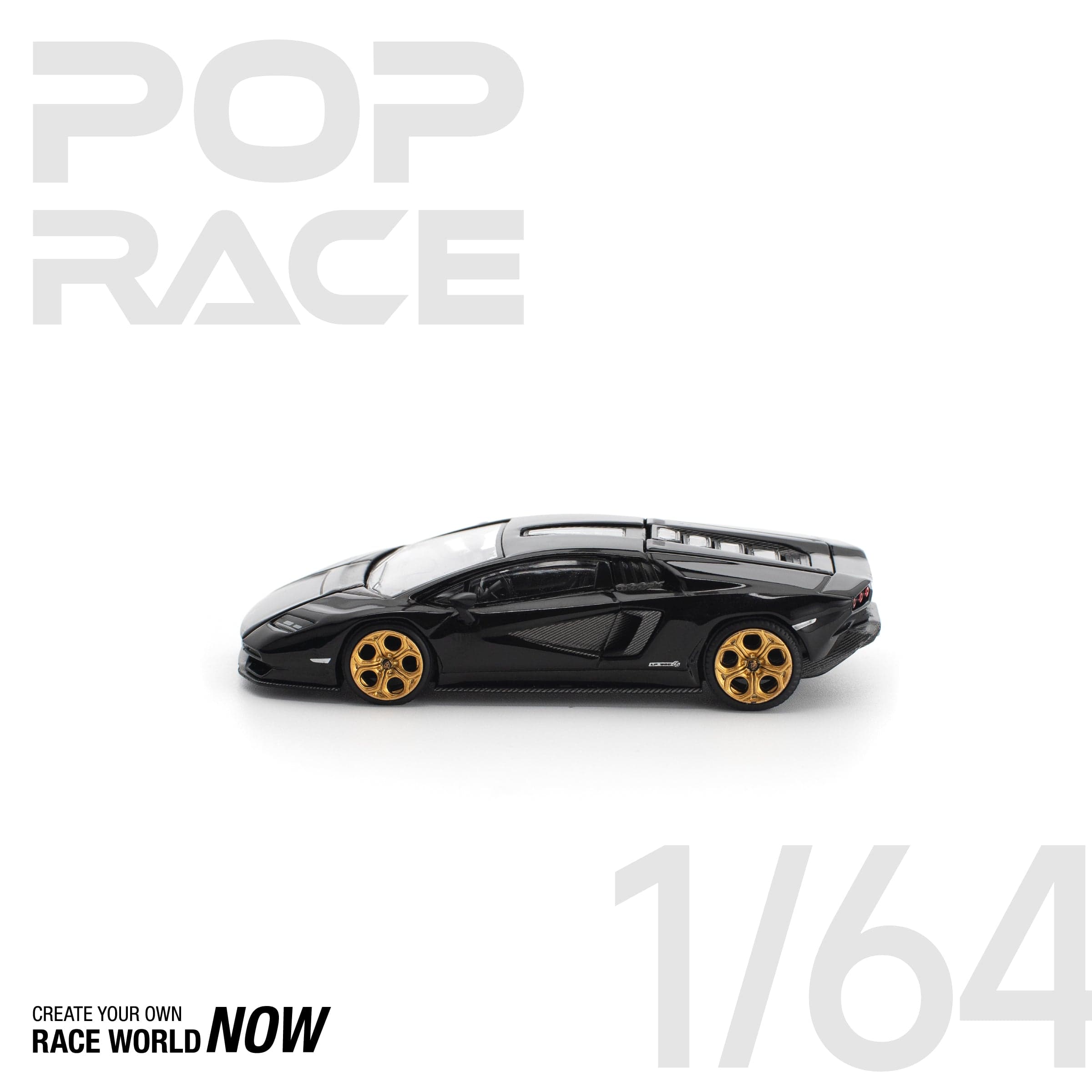 POPRACE 1:64 LAMBORGHINI COUNTACH LPI 800-4 DEEP BLACK – 1:64 POP Race diecast car – photo 5