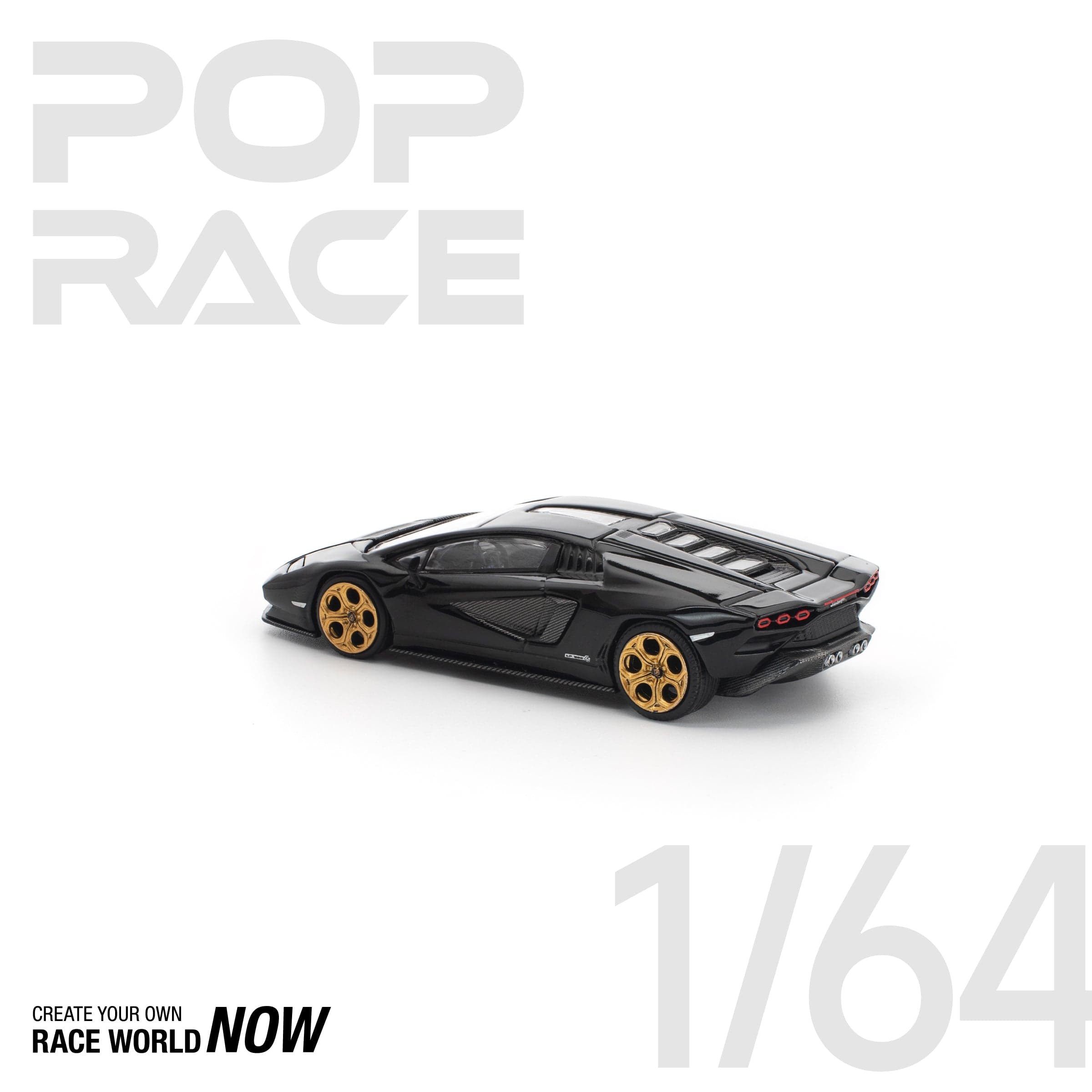 POPRACE 1:64 LAMBORGHINI COUNTACH LPI 800-4 DEEP BLACK – 1:64 POP Race diecast car – photo 6
