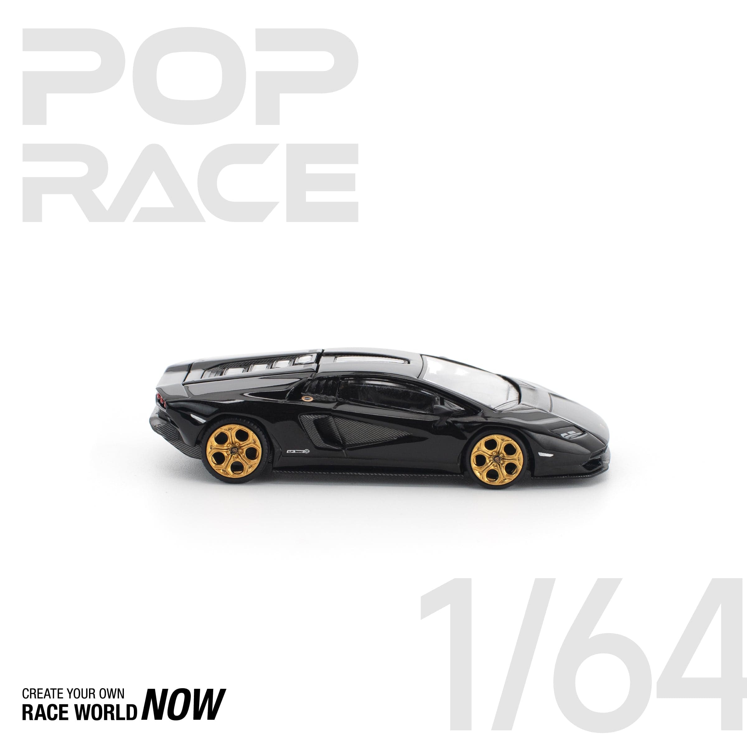POPRACE 1:64 LAMBORGHINI COUNTACH LPI 800-4 DEEP BLACK – 1:64 POP Race diecast car – photo 8