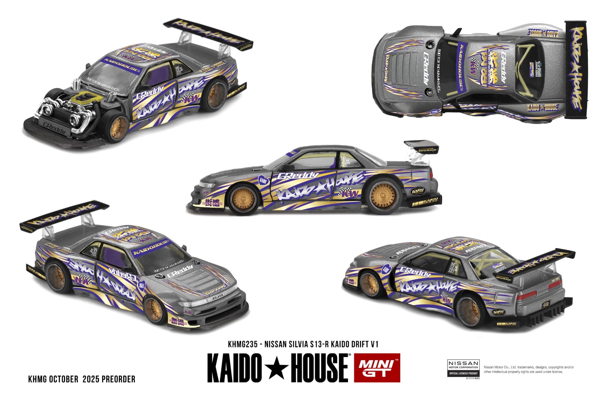 Nissan Silvia S13-R KAIDO DRIFT V1 – 1:64 Kaido House diecast car
