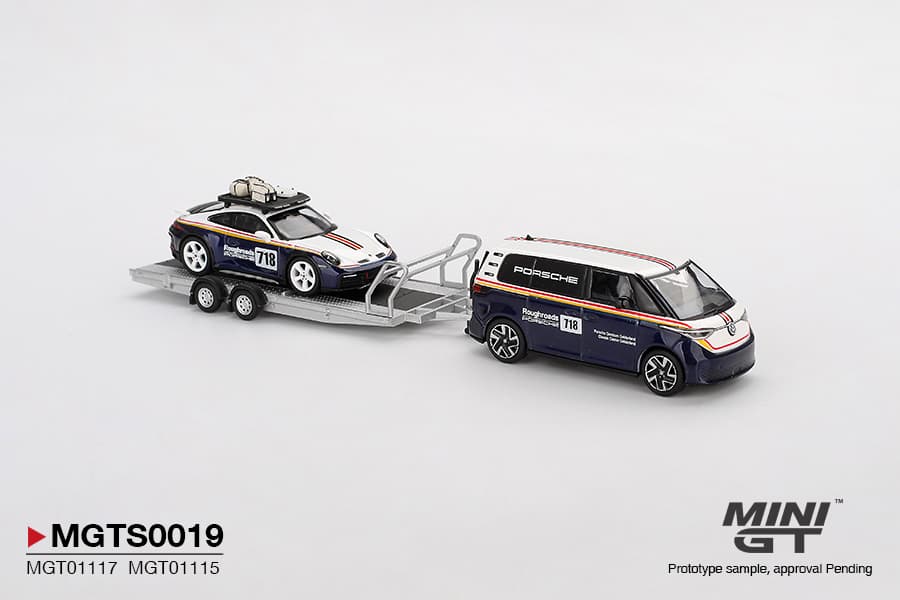 Porsche 911 Dakar #718 / Volkswagen ID. Buzz Porsche Centrum Gelderland Roughroads Set – 1:64 Mini GT diecast car – photo 4