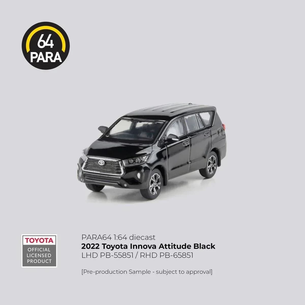 PARA64 Toyota   Innova   2022,  ATTITUDE BLACK – 1:64 diecast car