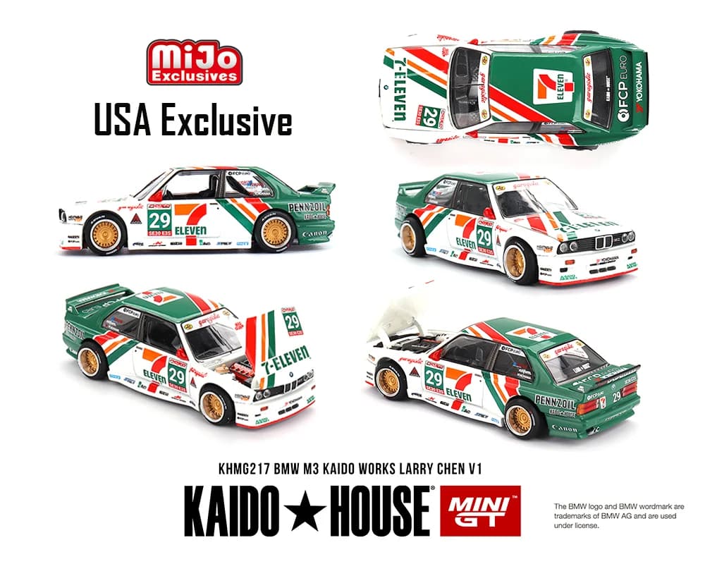 BMW M3 Kaido Works Larry Chen V1 – USA Exclusive – MiJO Exclusives – 1:64 Kaido House diecast car