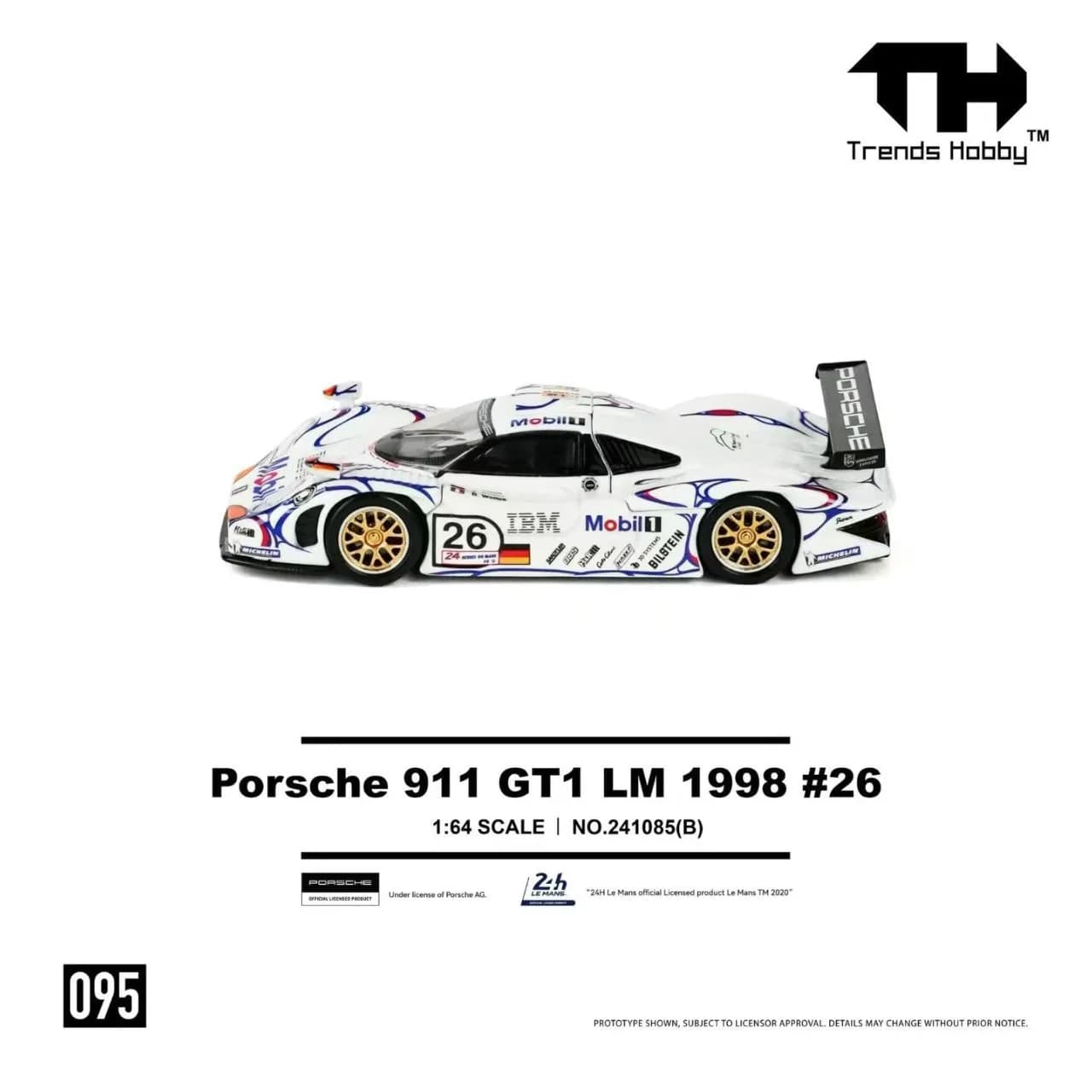 Trends Hobby 1:64 Porsche 911 GT1 LM 1988 #26 - Champion – 1:64 diecast car – photo 1