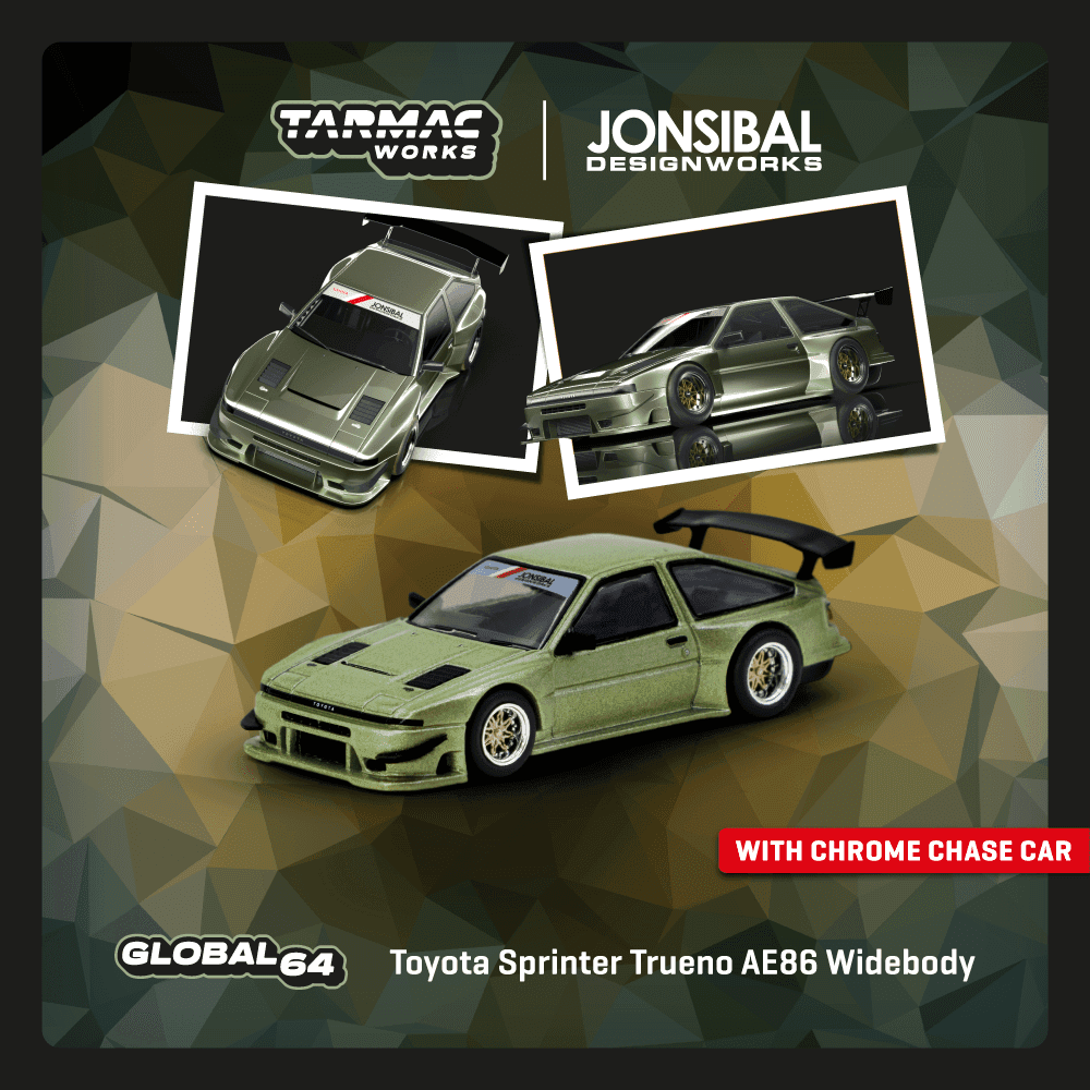 Tarmac Works 1:64 Toyota Sprinter Trueno AE86 Widebody Green – 1:64 diecast car