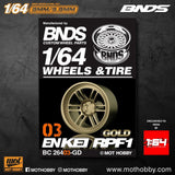 1/64 ABS Plastic Wheel & Tire Set – BNDS | Gold - 1ISTO64