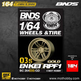 1/64 ABS Plastic Wheel & Tire Set – BNDS | Gold - 1ISTO64