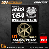 1/64 ABS Plastic Wheel & Tire Set – BNDS | Gold - 1ISTO64