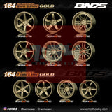 1/64 ABS Plastic Wheel & Tire Set – BNDS | Gold - 1ISTO64