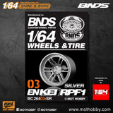 1/64 ABS Plastic Wheel & Tire Set– BNDS | Silver - 1ISTO64