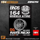 1/64 ABS Plastic Wheel & Tire Set– BNDS | Silver - 1ISTO64