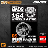 1/64 ABS Plastic Wheel & Tire Set– BNDS | Silver - 1ISTO64