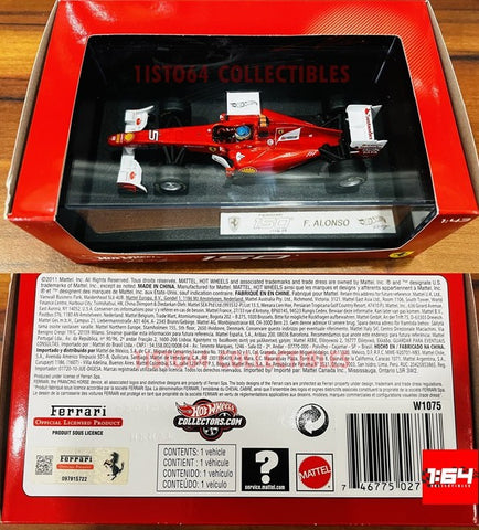 Hot Wheels Elite Ferrari 150 Italia Fernando Alonso 2011 1/43 W1075