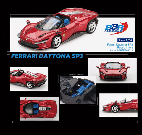 BBR Model 1:64 Ferrari Daytona SP3 Rosso Imola