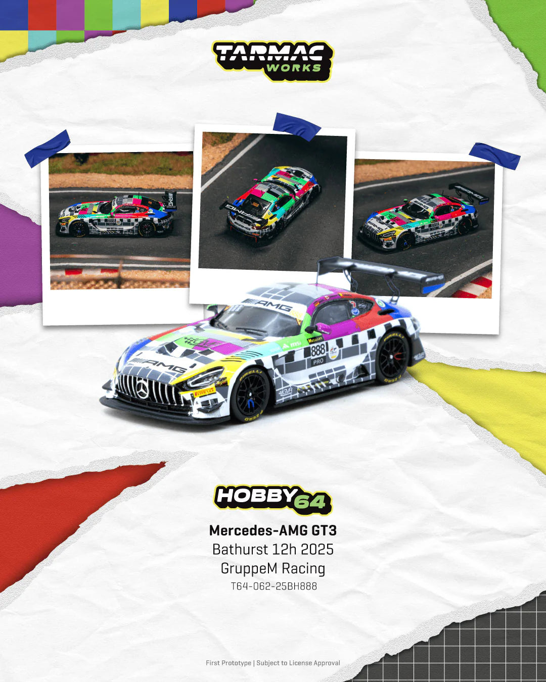 Tarmac Works 1:64 Mercedes-AMG GT3 Bathurst 12h 2025 GruppeM Racing