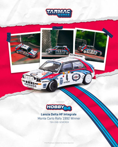 Tarmac Works 1:64 Lancia Delta HF Integrale Monte Carlo Rally 1992 Winner
