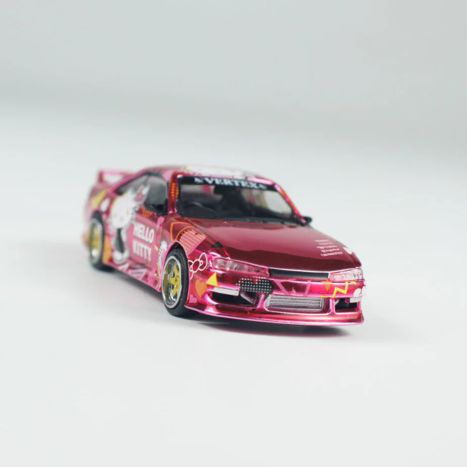 Tarmac Works 1:64 VERTEX Silvia (S 14), Hello Kitty, Pink Chrome