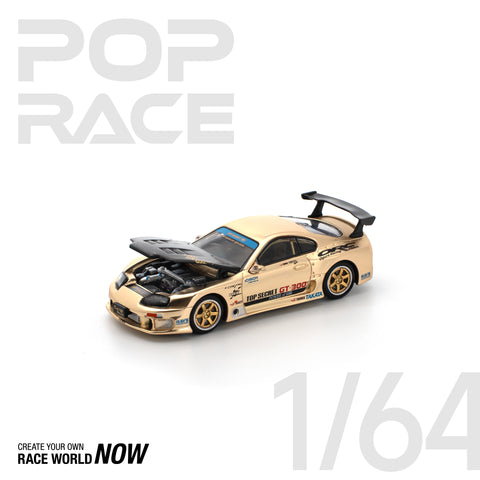 POPRACE 1:64 Top Secret Toyota GT300 Supra -Chrome Gold