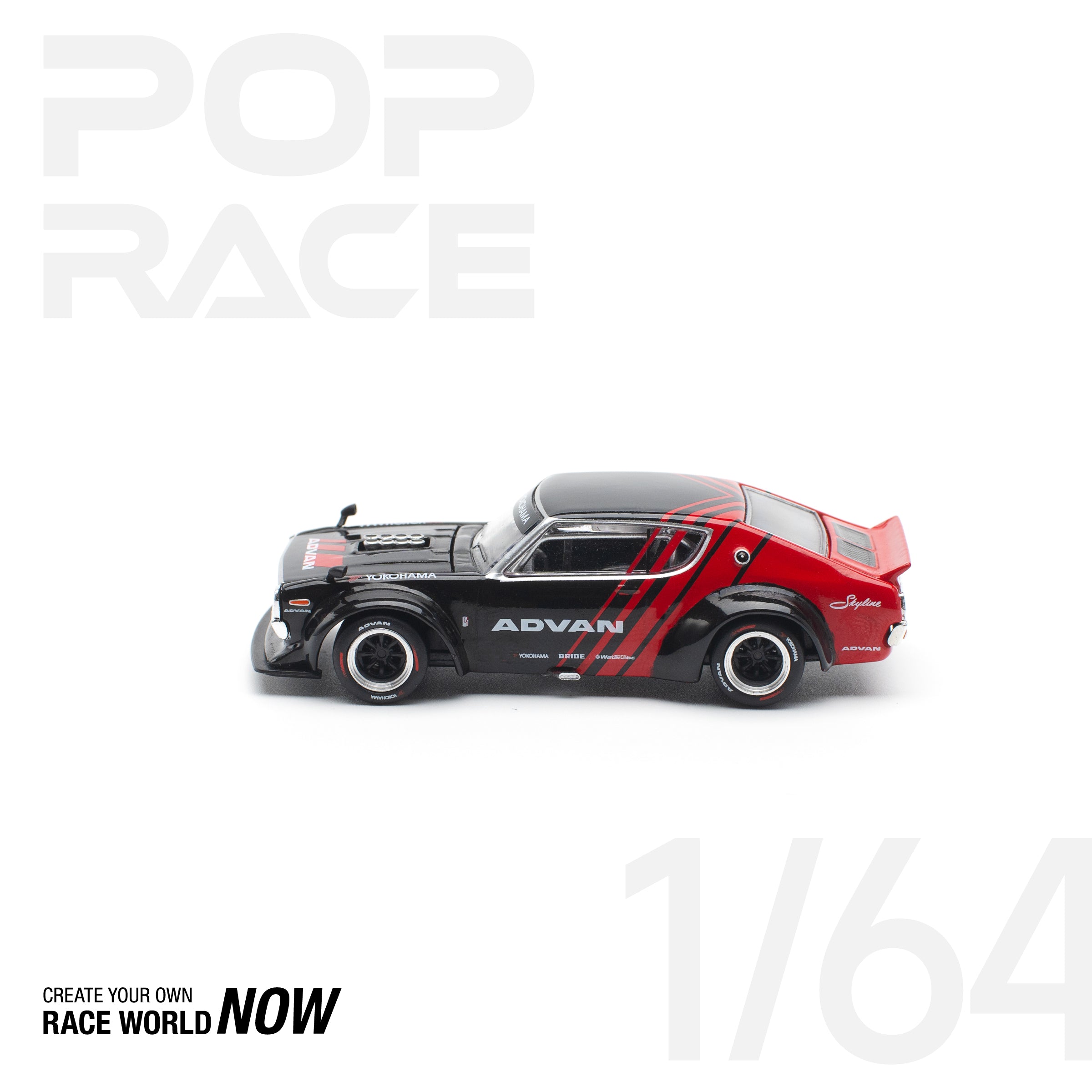 POPRACE 1:64 SKYLINE GT-R DRIFT (KENMERI) - ADVAN LIVERY