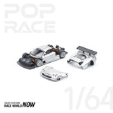 POPRACE 1:64 MERCEDES-BENZ AMG CLK GTR - SILVER