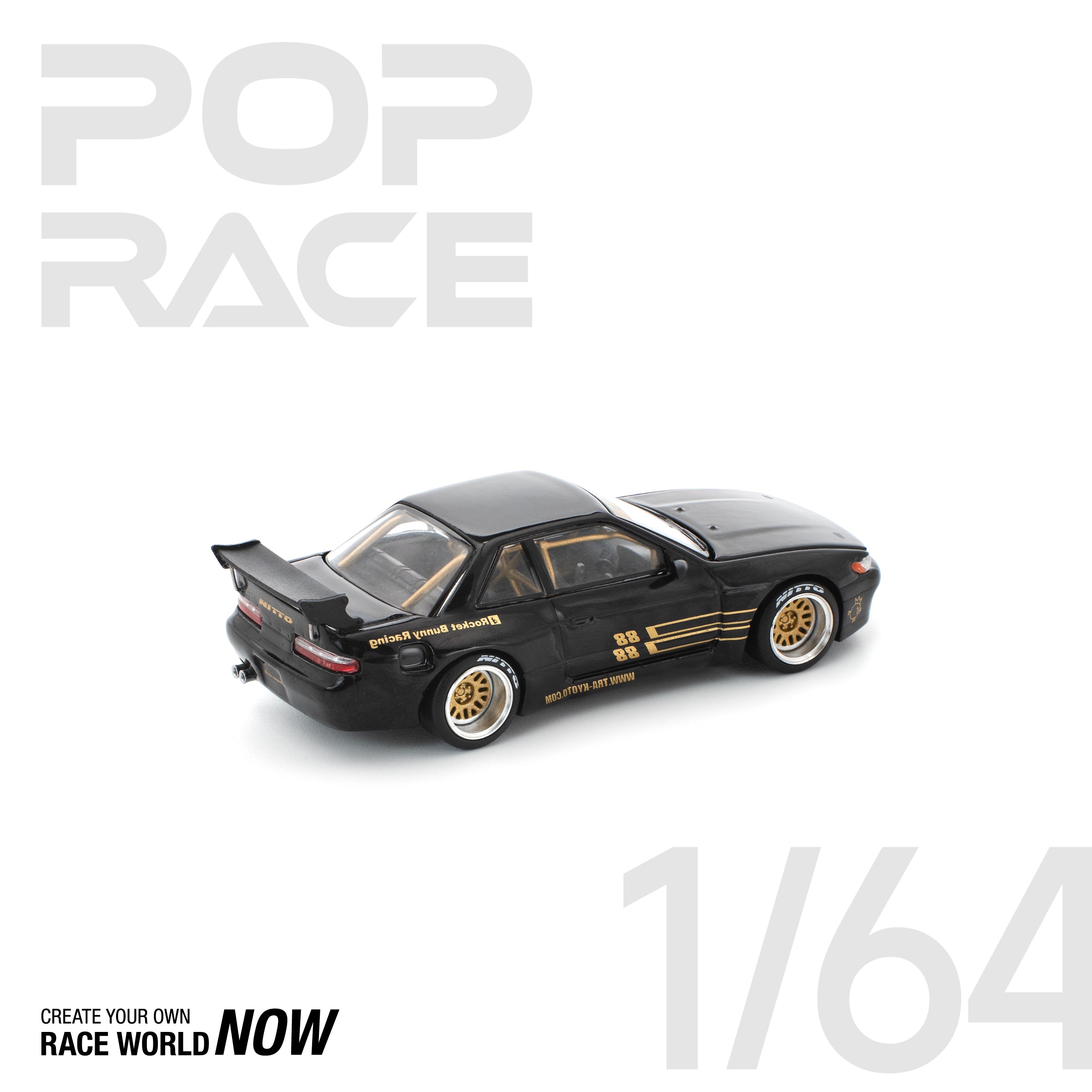 POPRACE 1:64 PANDEM Nissan Silvia S13 - Black