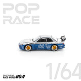 POPRACE 1:64 PANDEM NISSAN SILVIA S13 MOONTECH BLUE